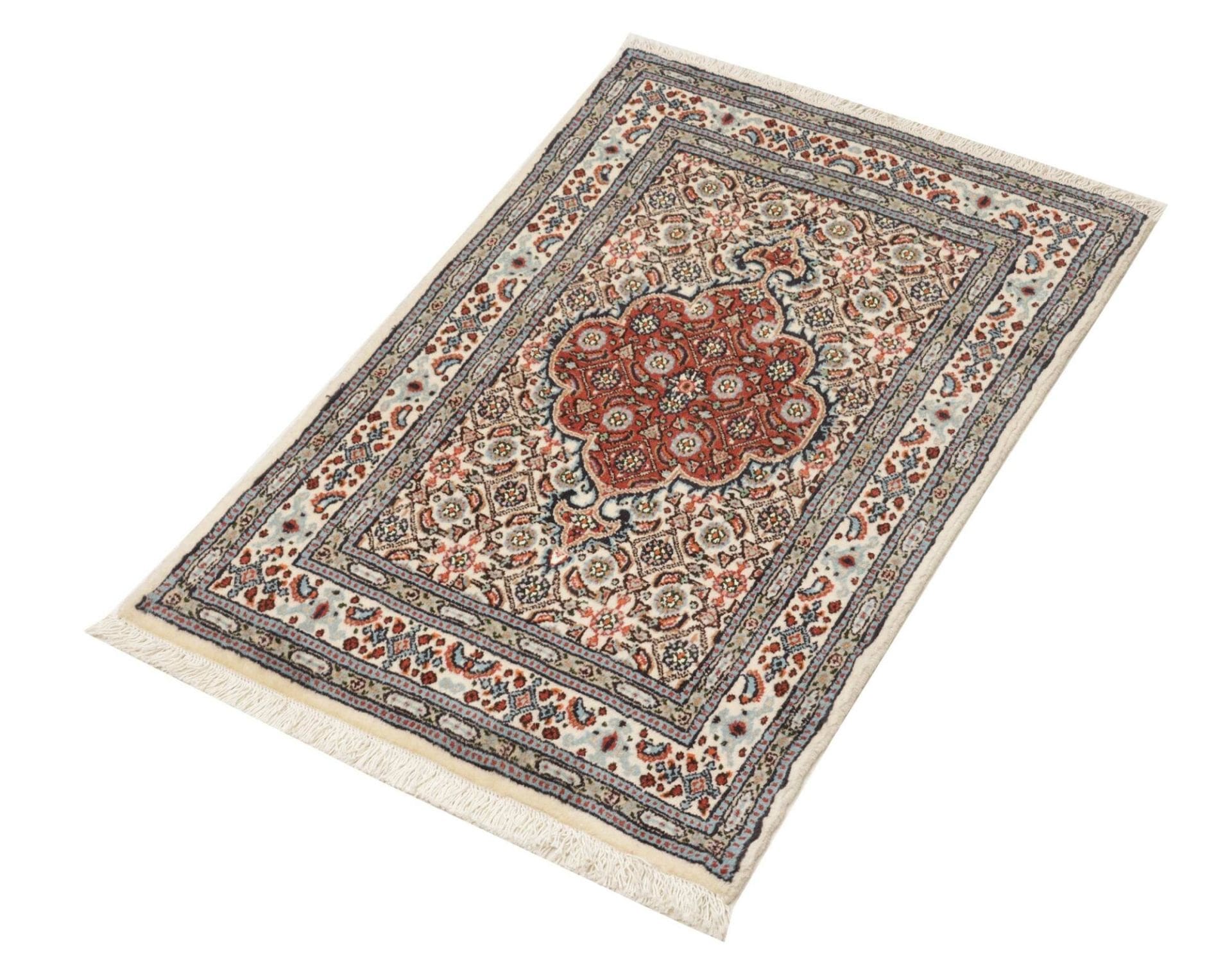 Orientteppich Moud 60 x 89cm, florales Muster, Schurwolle, handgeknüpft