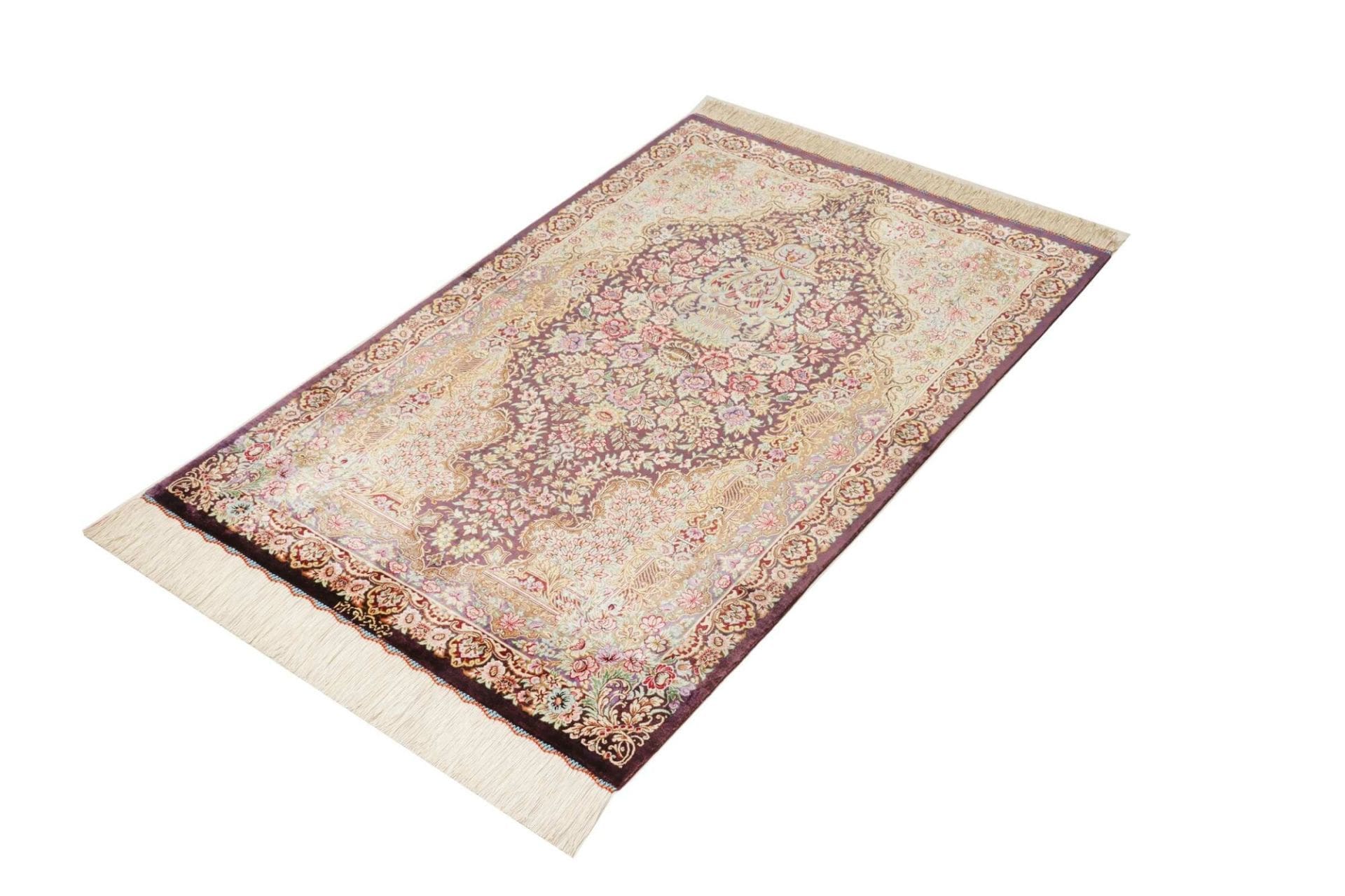 Ghom Teppich 82 x 117cm, Seide, 900.000 Knoten, handgeknüpft