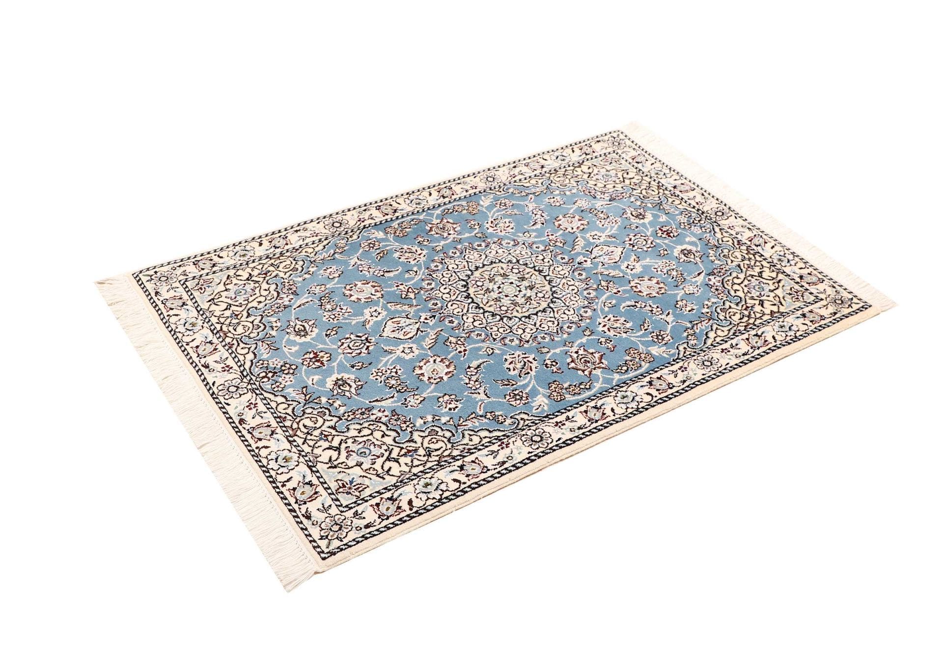 Nain Teppich 82 x 118cm, florale Muster, handgeknüpft, Perserteppich