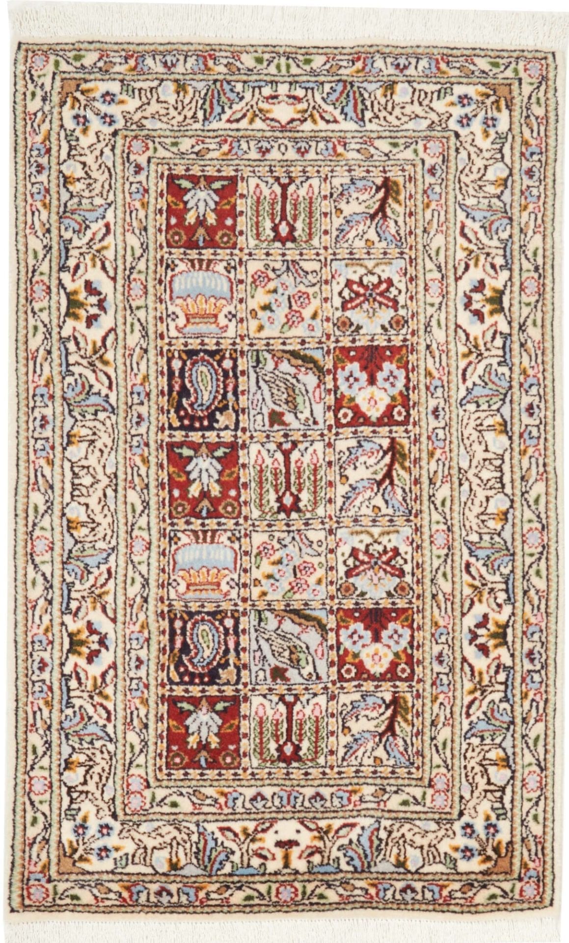 Moud Teppich 63 x 89 cm - Floral aus Schurwolle, handgeknüpft, Perserteppich
