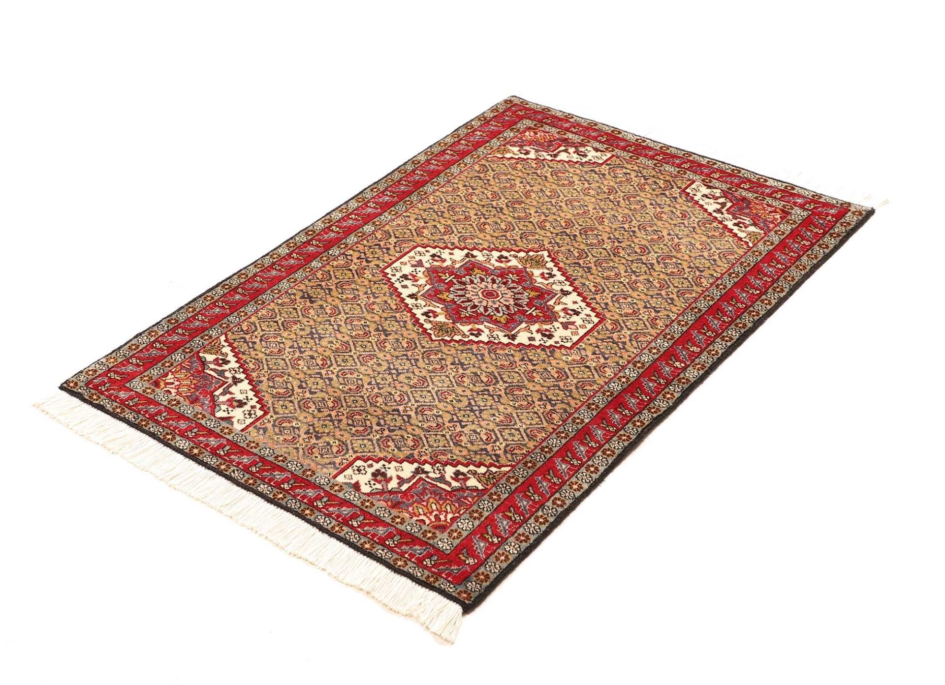 Handgeknüpfter Ardebil Orientteppich 75 x 105 cm aus Wolle und Seide