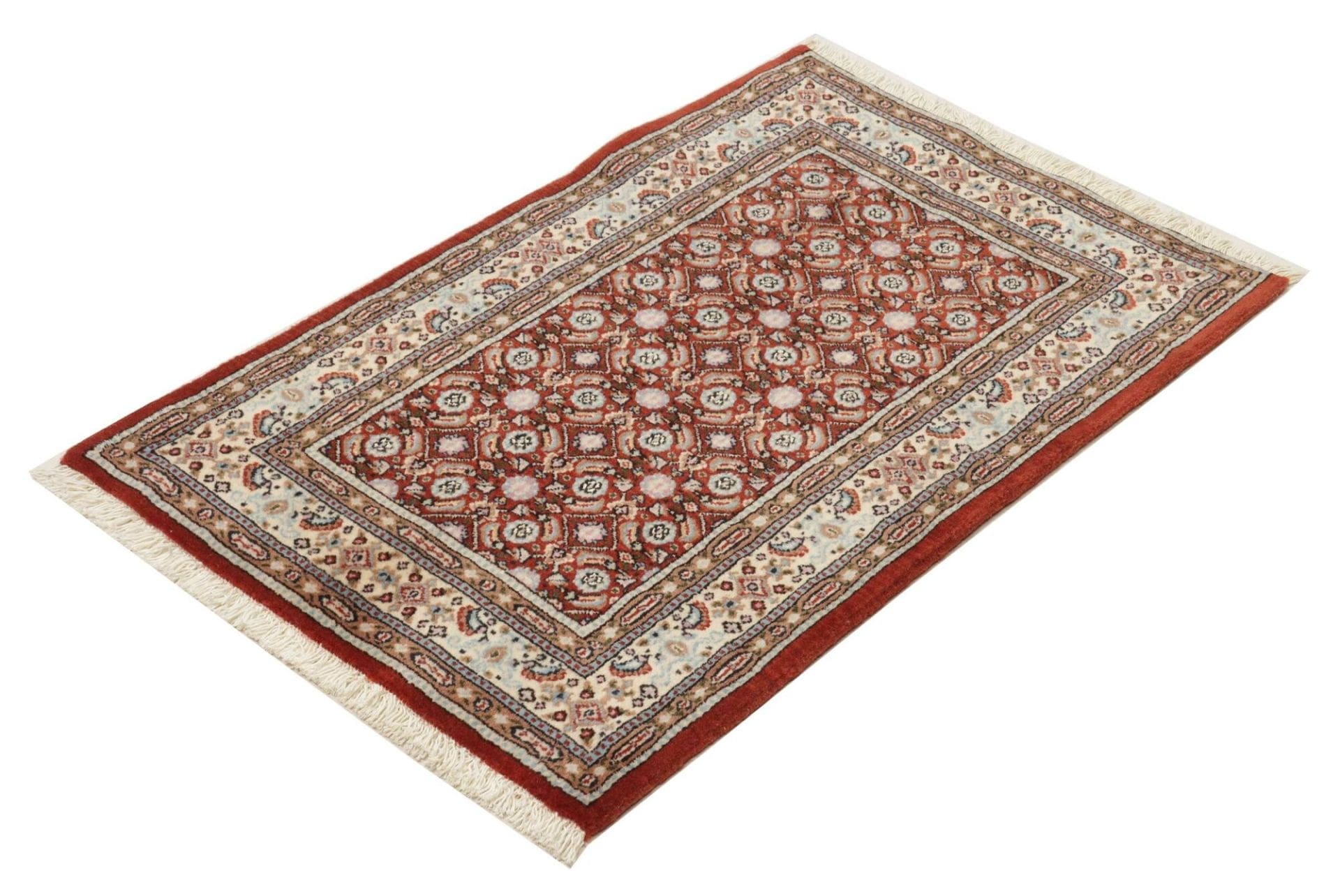 Moud Teppich 63 x 89cm, floral aus Schurwolle, handgeknüpft, Perserteppich