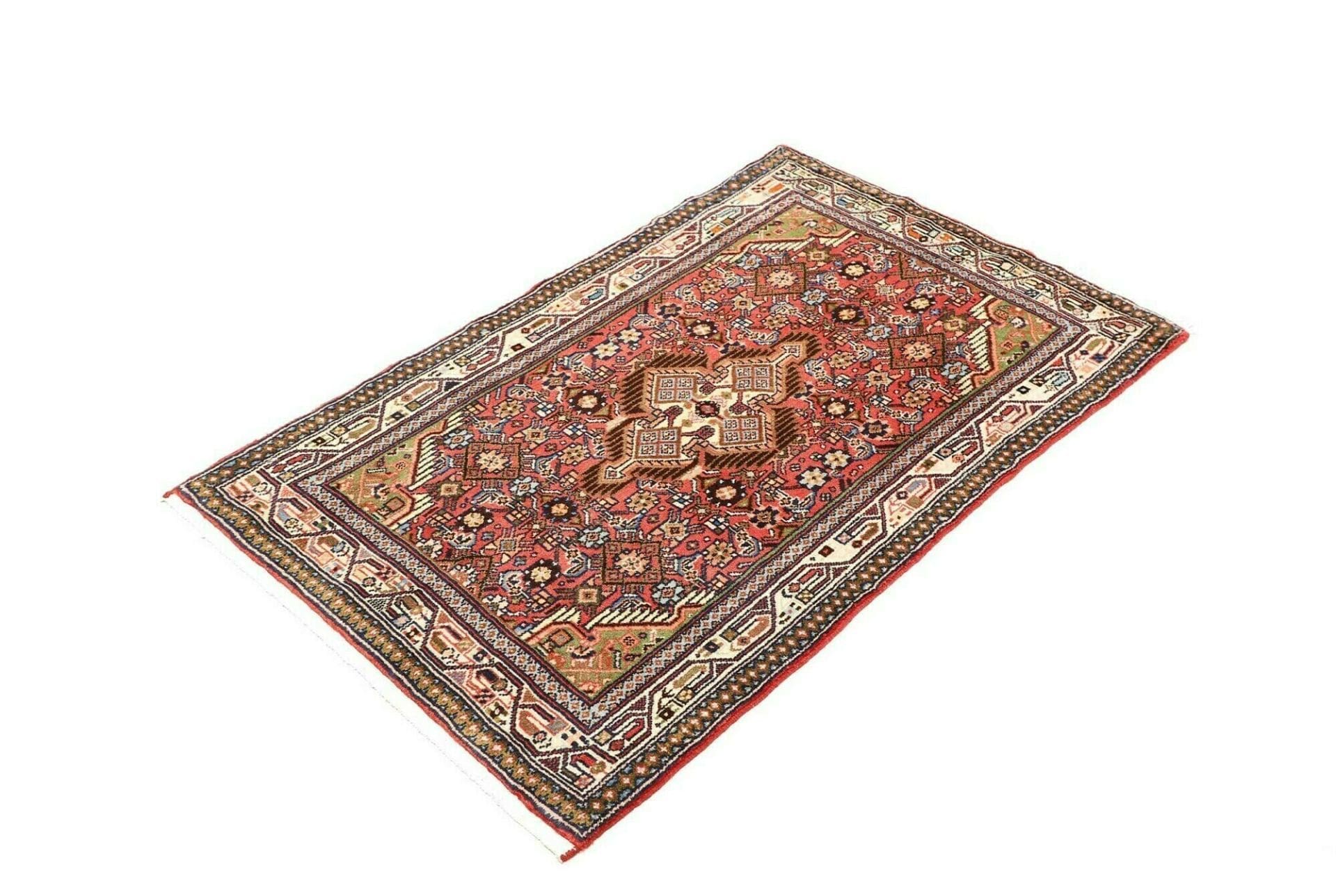 Hamadan Teppich 81 x 122 cm, Schurwolle, Herati-Muster, handgeknüpft
