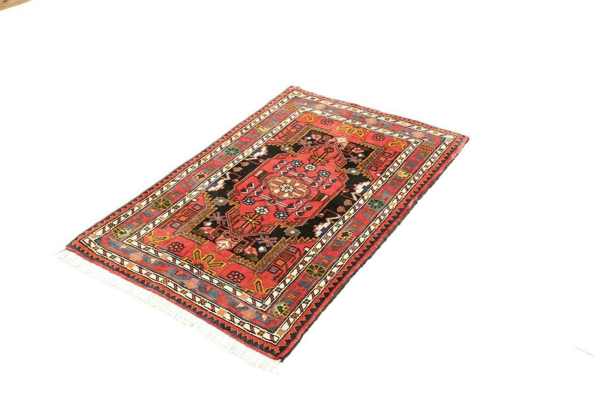 Hamadan Teppich 81 x 123cm, Herati-Muster, Schurwolle, handgeknüpft