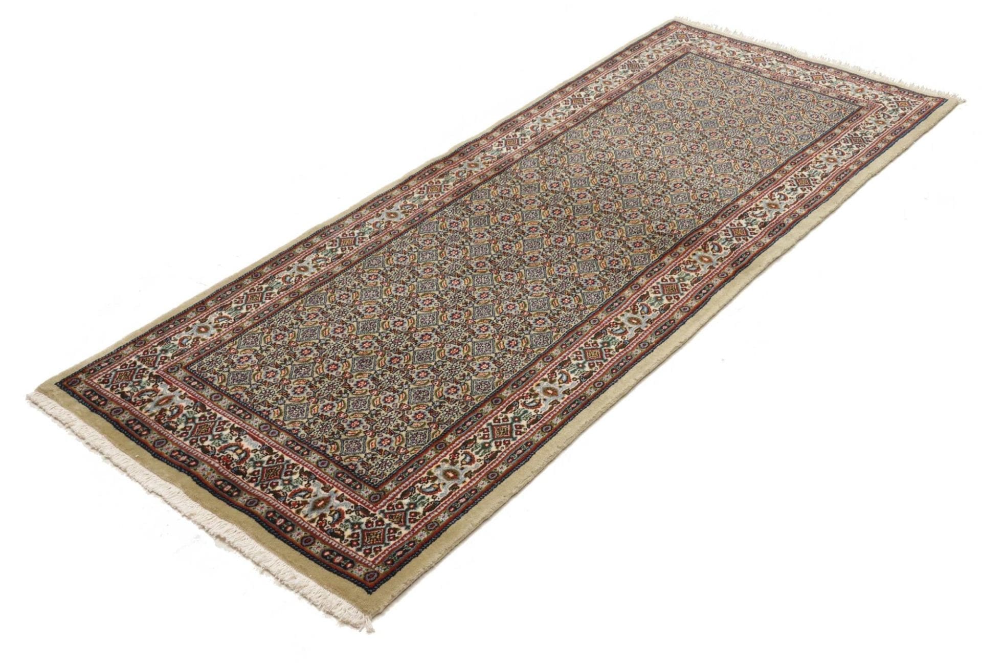 Floraler Moud Teppich 81 x 198cm aus Schurwolle, handgeknüpft, Perserteppich