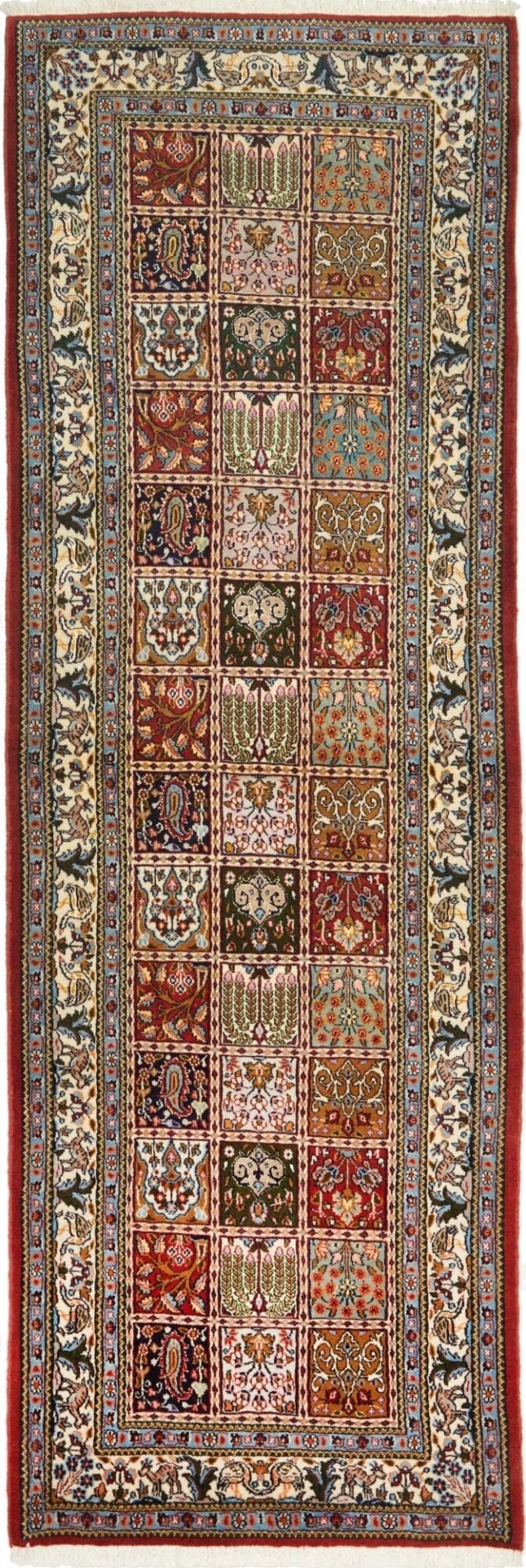 Moud Teppich 82 x 248cm, florales Muster, handgeknüpft, Perserteppich