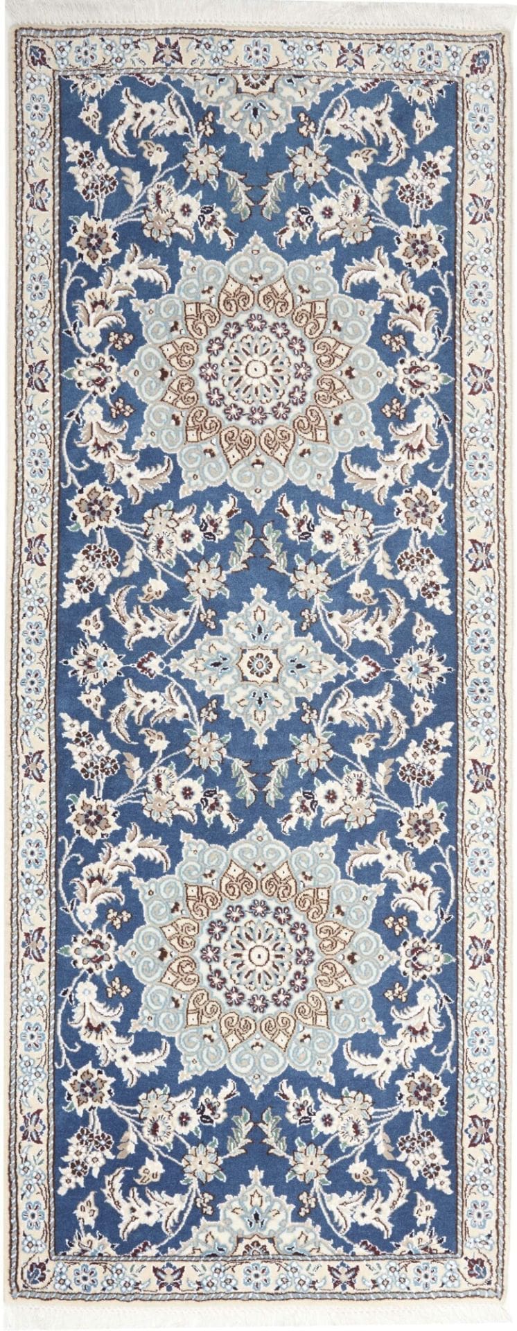 Orientteppich Nain 81 x 203cm, florale Muster, handgeknüpft