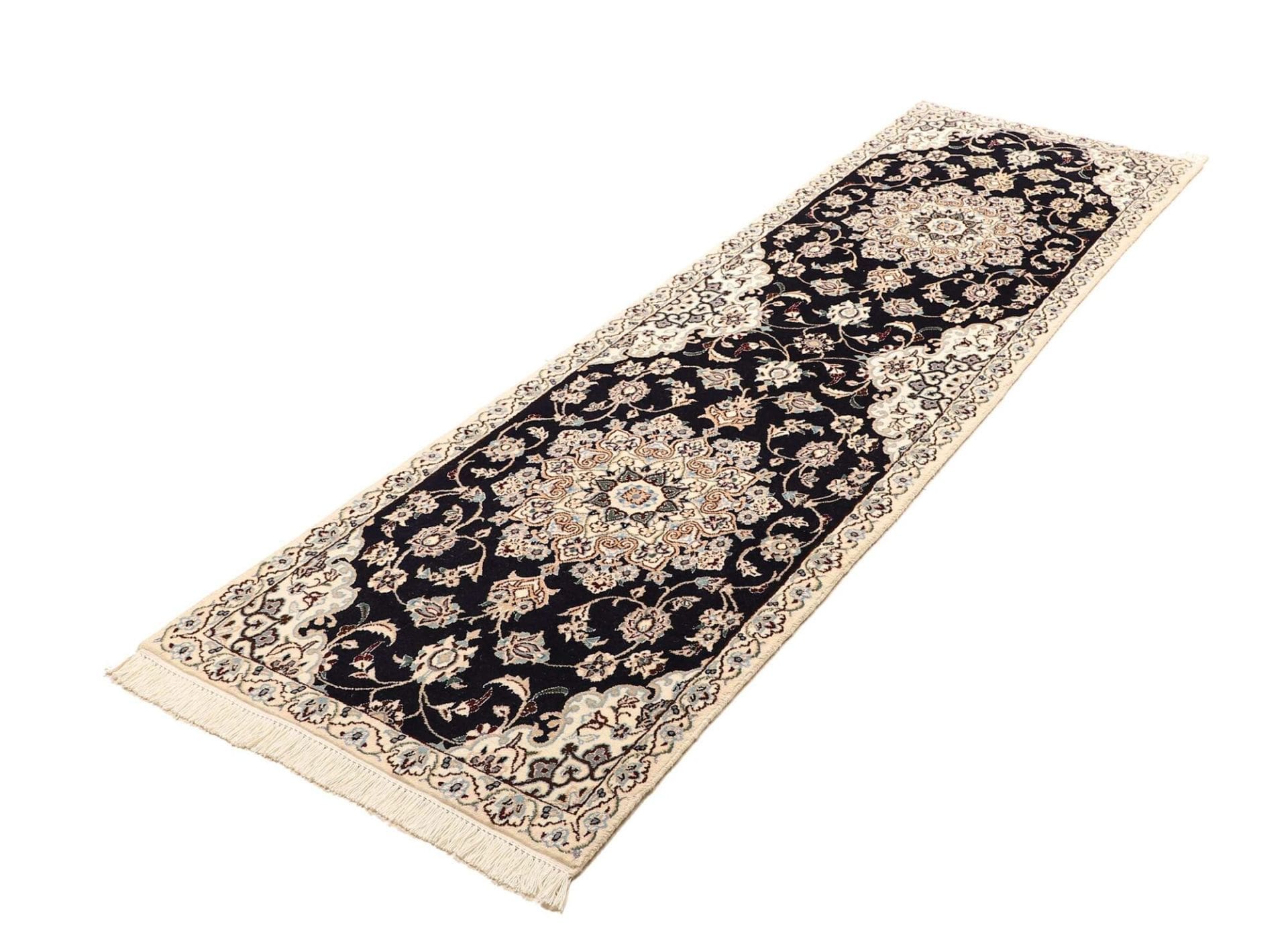 Exklusiver Nain Orientteppich 71 x 224 cm, Schurwolle, handgeknüpft
