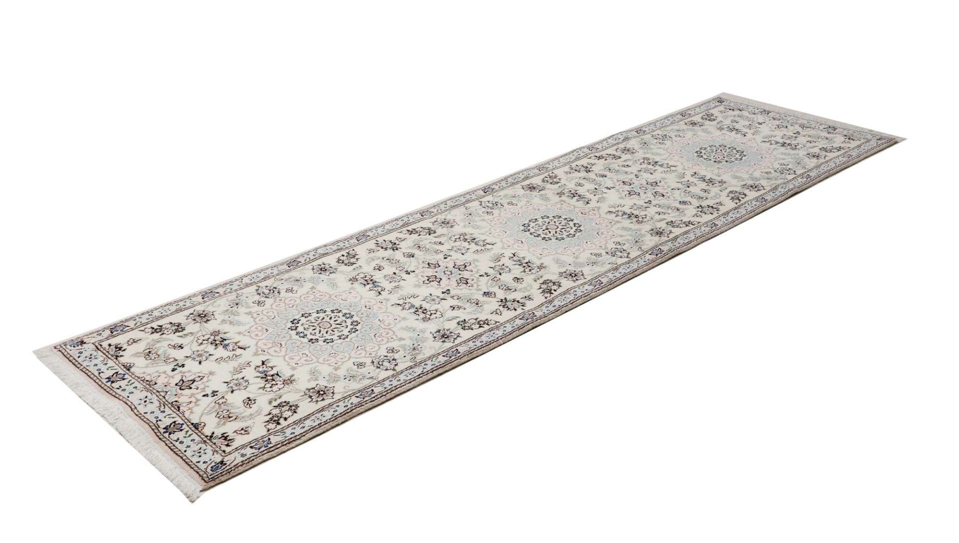 Nain Teppich 83 x 286 cm, florale Muster, Schurwolle, handgeknüpft