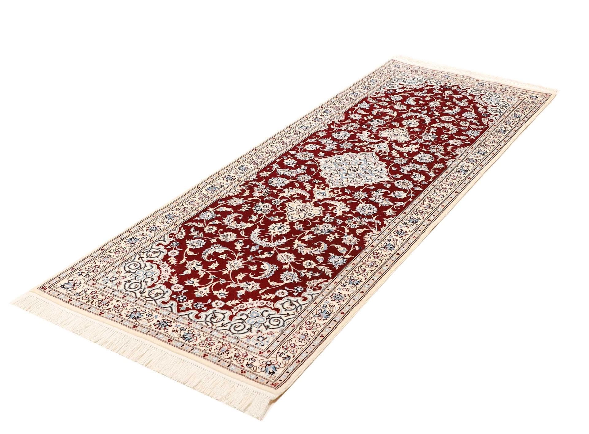 Nain Teppich 83 x 210cm, florale Muster, Schurwolle, handgeknüpft