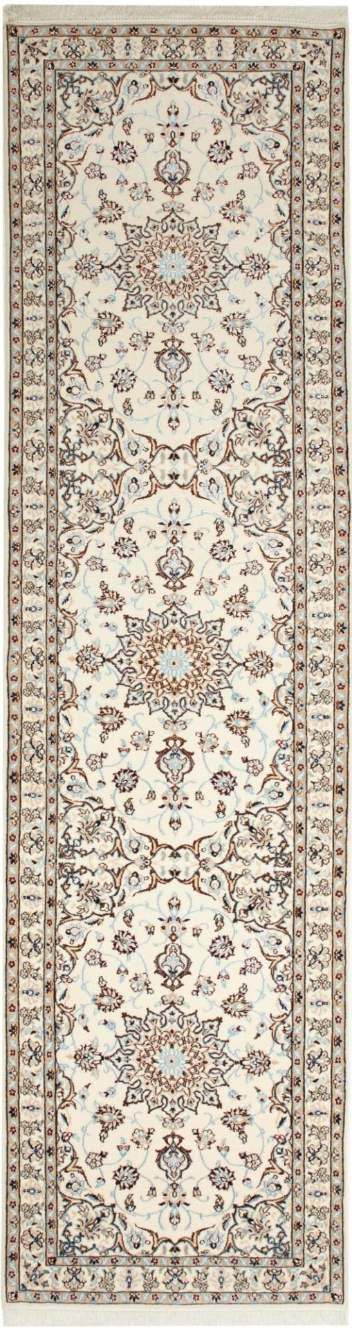 Exklusiver Nain Teppich 98 x 354 cm, Schurwolle, handgeknüpft