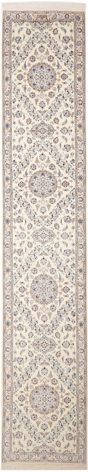 Nain Teppich 83 x 422cm, florale Muster, handgeknüpft, Perserteppich