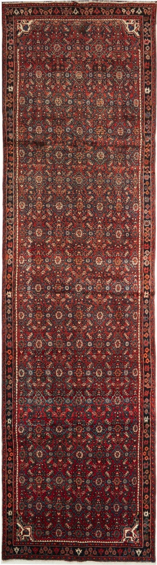 Hamadan Teppich 120 x 472cm, Herati-Muster, handgeknüpft, Perserteppich