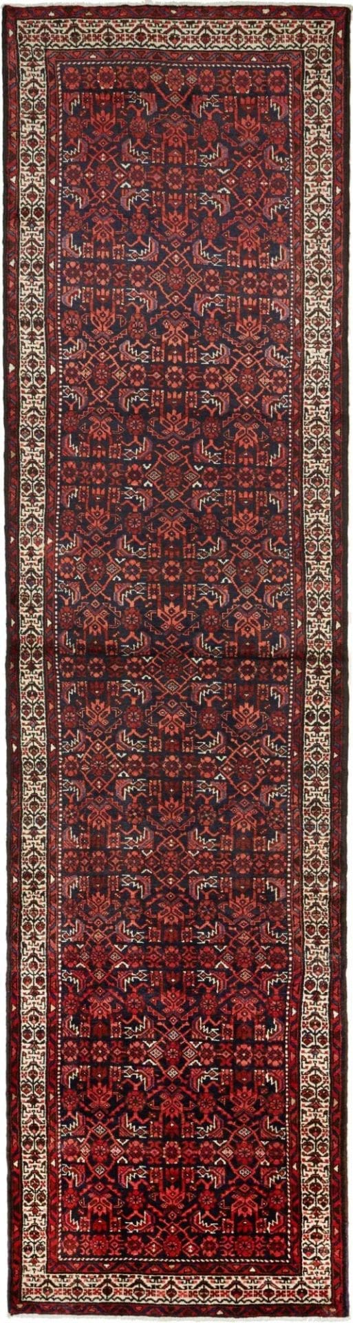 Hamadan Orientteppich 111 x 428cm, Herati-Muster, handgeknüpft