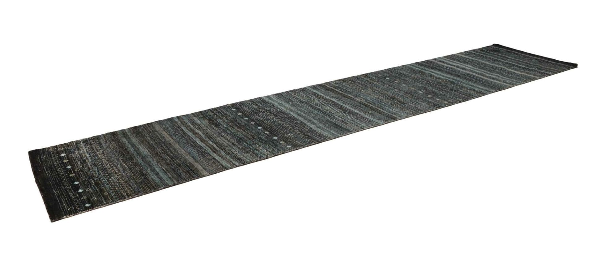 Loribaft Teppich 93 x 430cm aus Schurwolle, handgeknüpft, Orientteppich