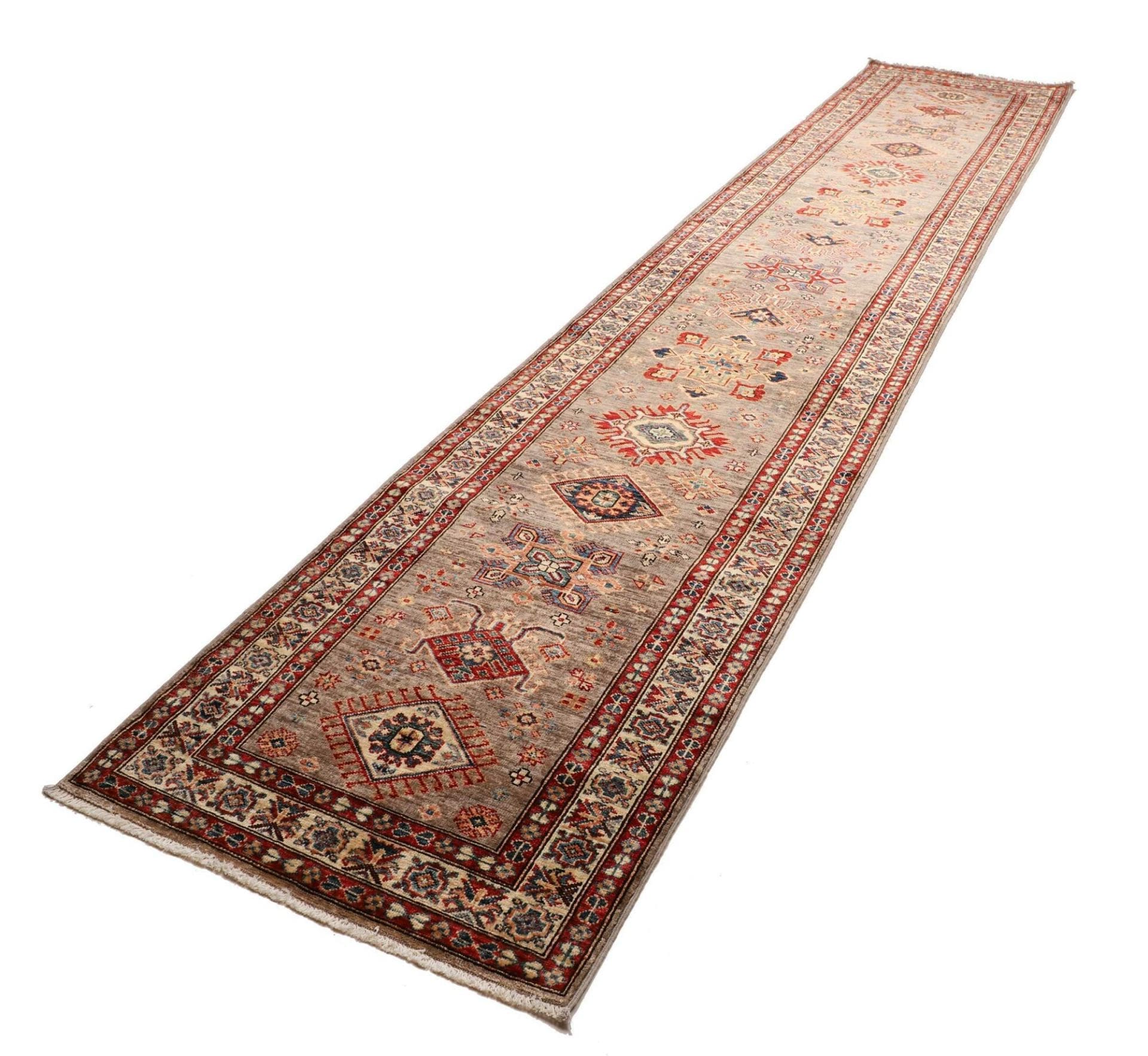 Kazak Orientteppich 88 x 423 cm, Schurwolle, handgeknüpft