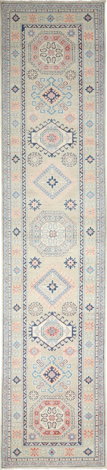 Kazak Orientteppich 86 x 388 cm, handgeknüpft, Schurwolle, Rarität