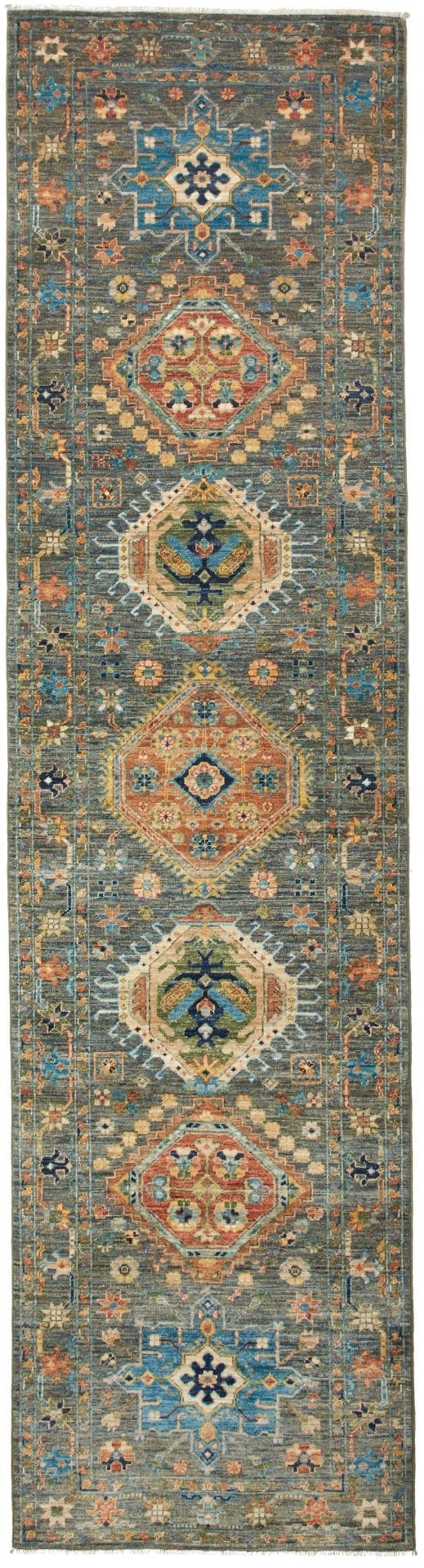 Samarkand Orientteppich 83 x 303cm, Schurwolle, handgeknüpft