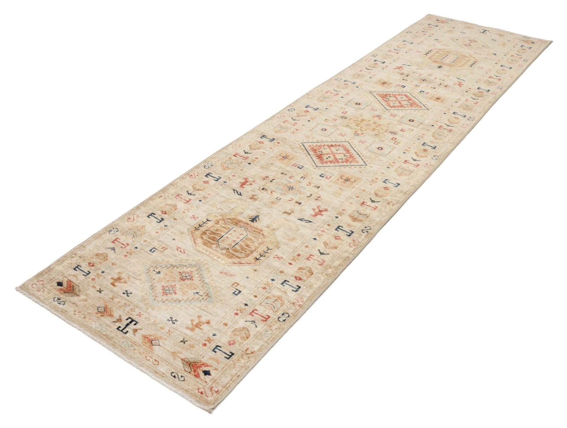 Kazak Teppich 84 x 305 cm – Handgeknüpft aus Schurwolle, Orientteppich