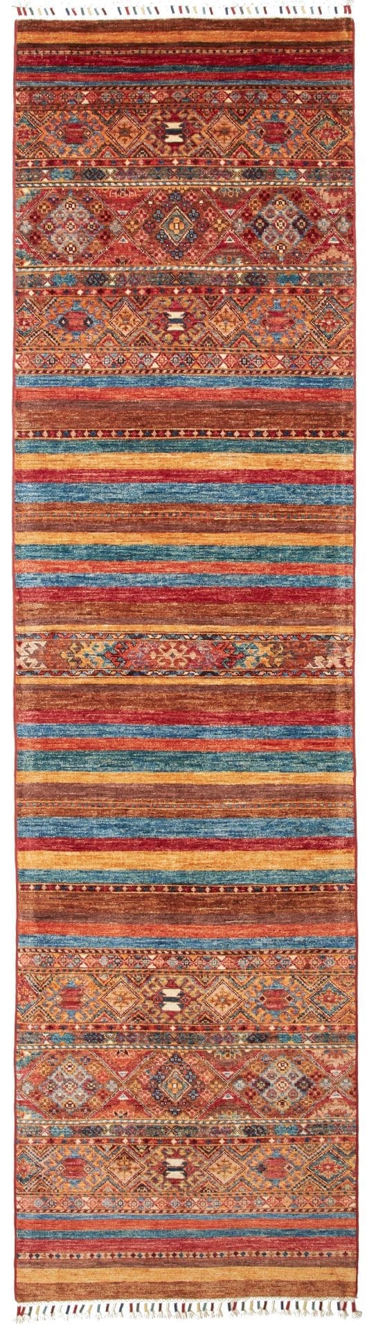 Samarkand Orientteppich 84 x 307cm, handgeknüpft, Wolle, bunt