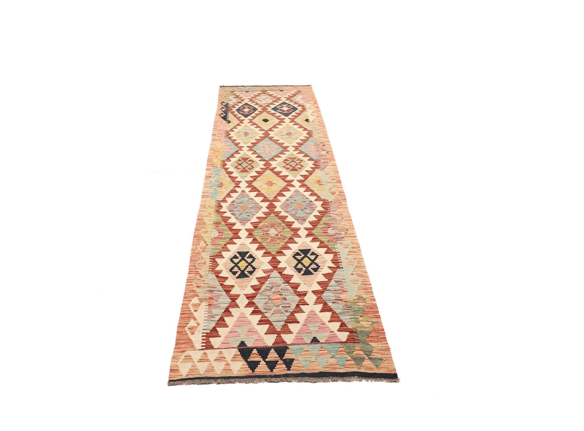 Kelim Teppich 85 x 305 cm – Handgewebt, rustikales Flair, Wolle