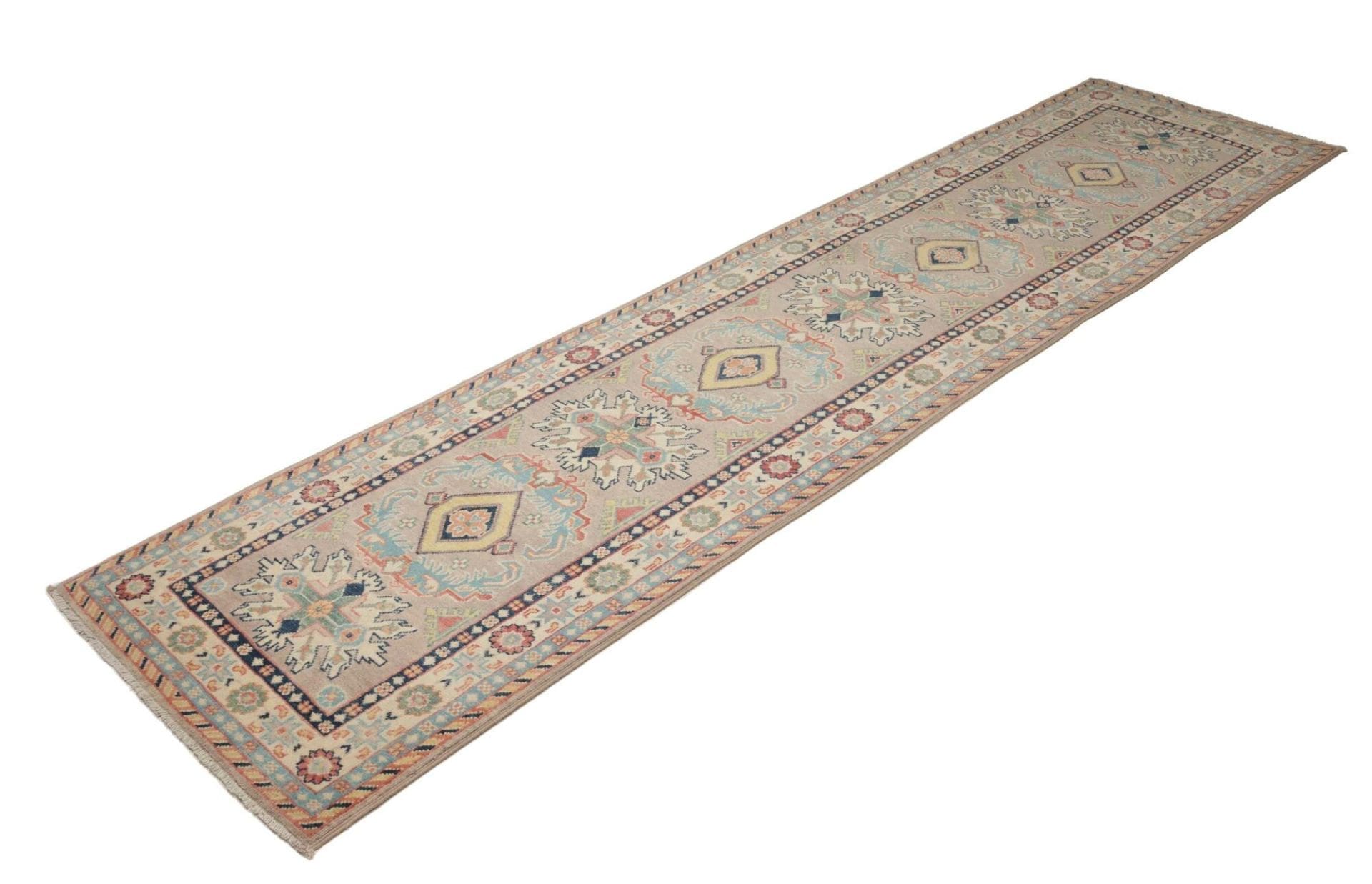 Kazak Teppich 74 x 318 cm – handgeknüpft, Schurwolle, geometrisch