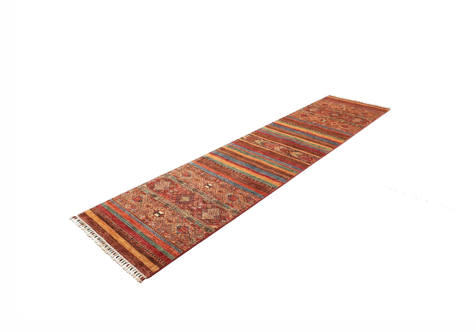 Handgeknüpfter Samarkand Orientteppich 83 x 306 cm, Wolle, bunt