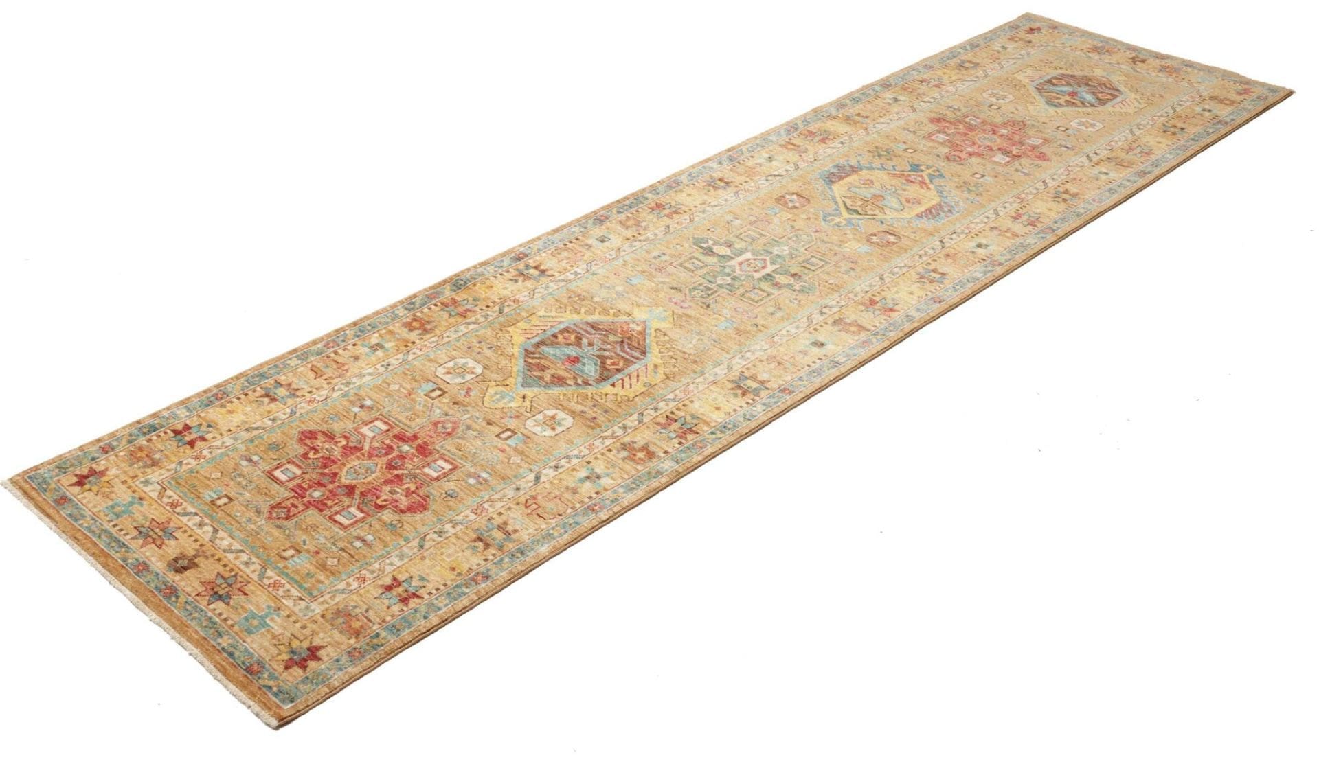 Orientteppich Samarkand Tribal 82 x 298cm, Schurwolle, handgeknüpft
