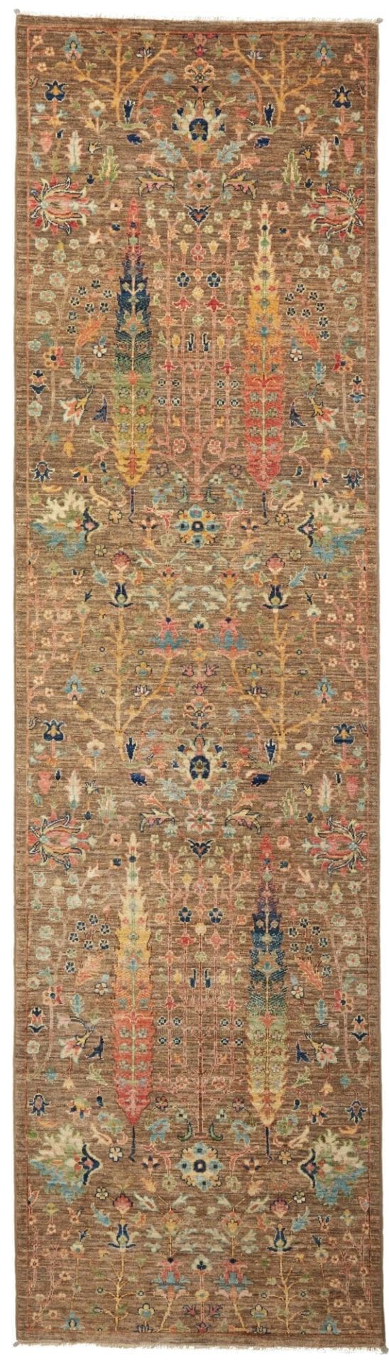 Orientteppich Samarkand 83 x 294 cm, handgeknüpft, Wolle, bunt