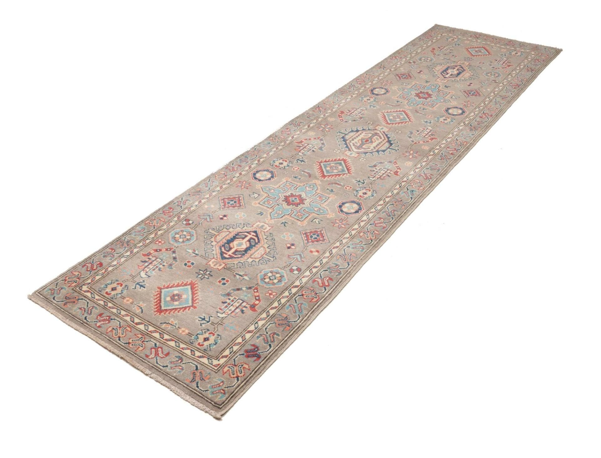 Kazak Teppich 85 x 291 cm aus Schurwolle, handgeknüpft, Orientteppich