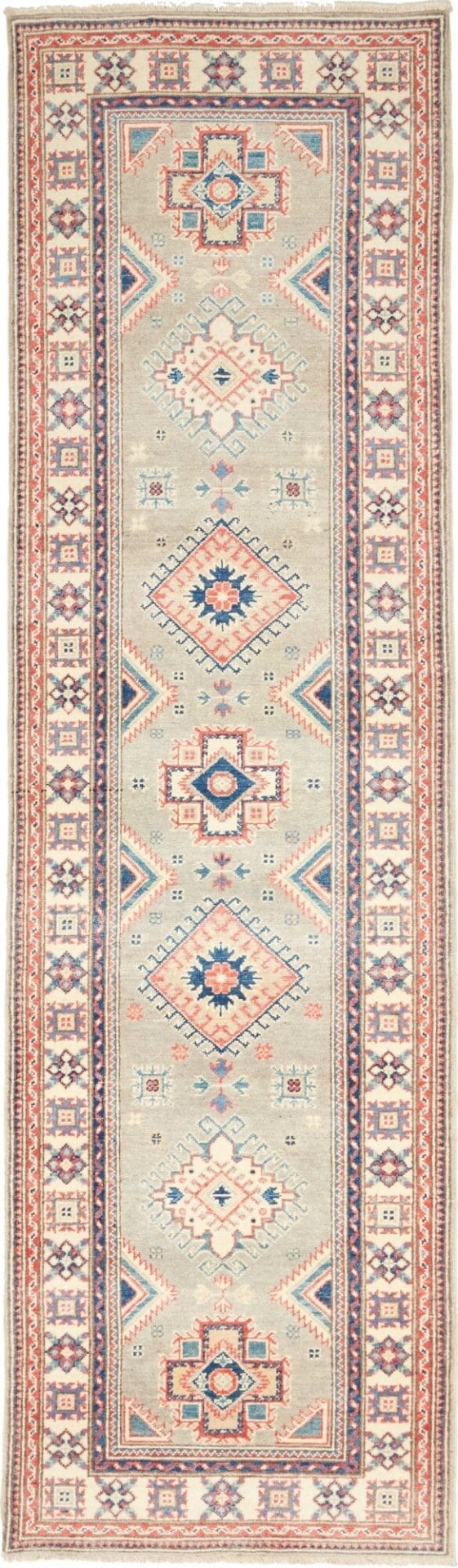 Kazak Teppich 87 x 295cm, Schurwolle, handgeknüpft, Orientteppich