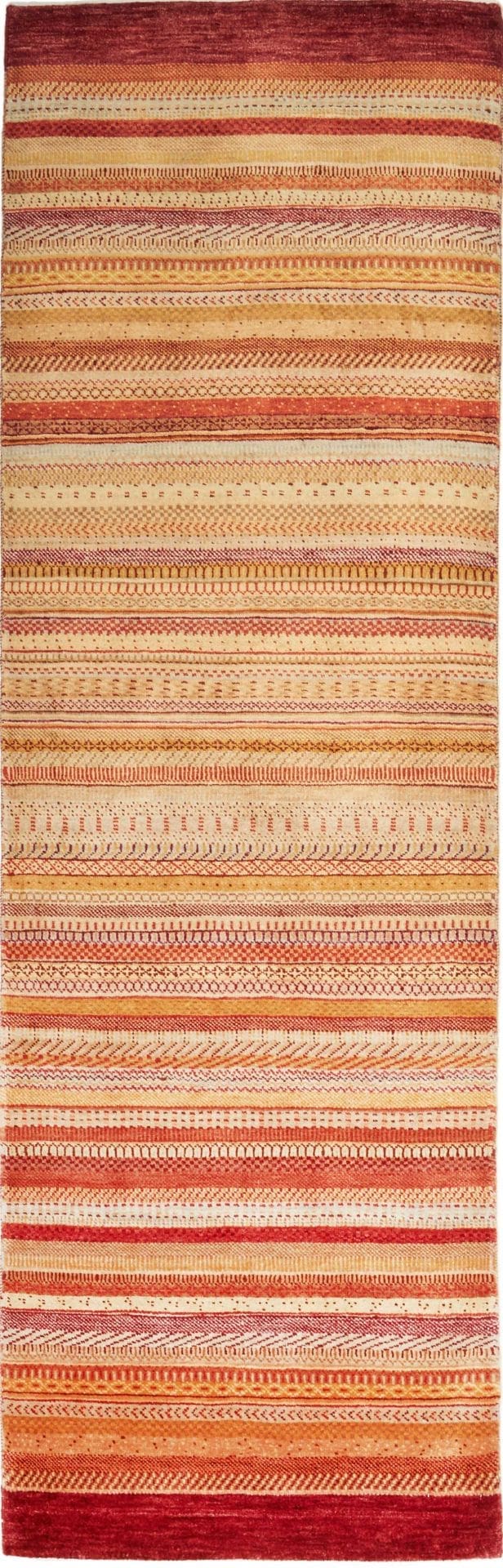 Loribaft Teppich 80 x 246 cm aus Schurwolle, handgeknüpft, Orientteppich
