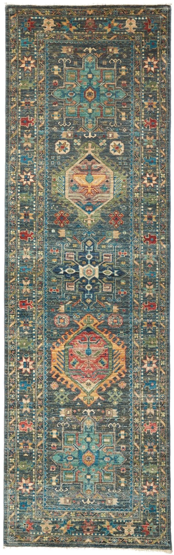 Orientteppich Samarkand 81 x 253 cm, handgeknüpft, Wolle, bunt