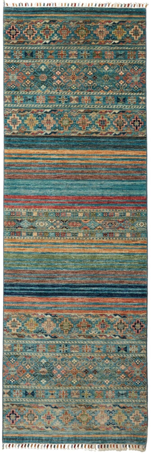 Orientteppich Samarkand 82 x 237cm, handgeknüpft, Wolle, bunt