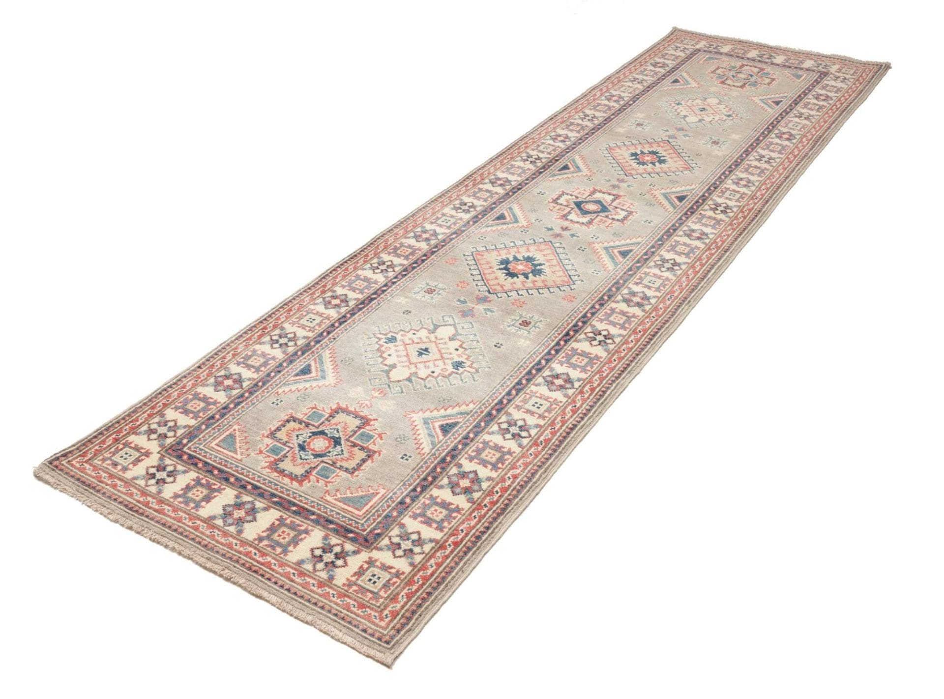 Kazak Teppich 87 x 295cm, Schurwolle, handgeknüpft, Orientteppich