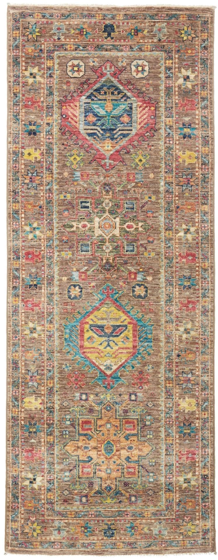 Samarkand Orientteppich 81 x 203cm, handgeknüpft, Wolle