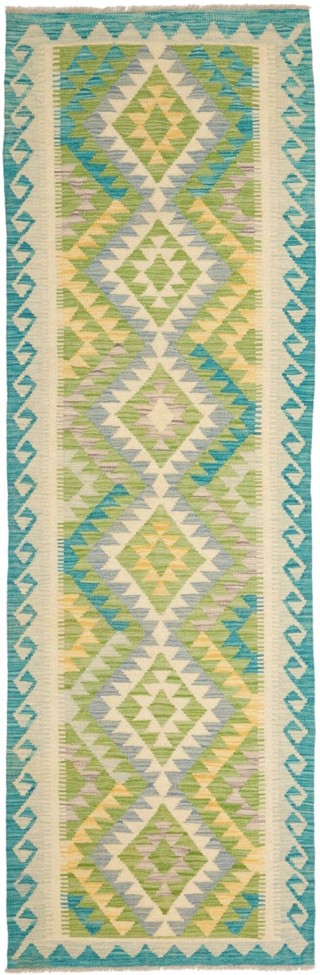 Kelim Teppich 81 x 244cm, Schurwolle, Handgewebt, Orientteppich