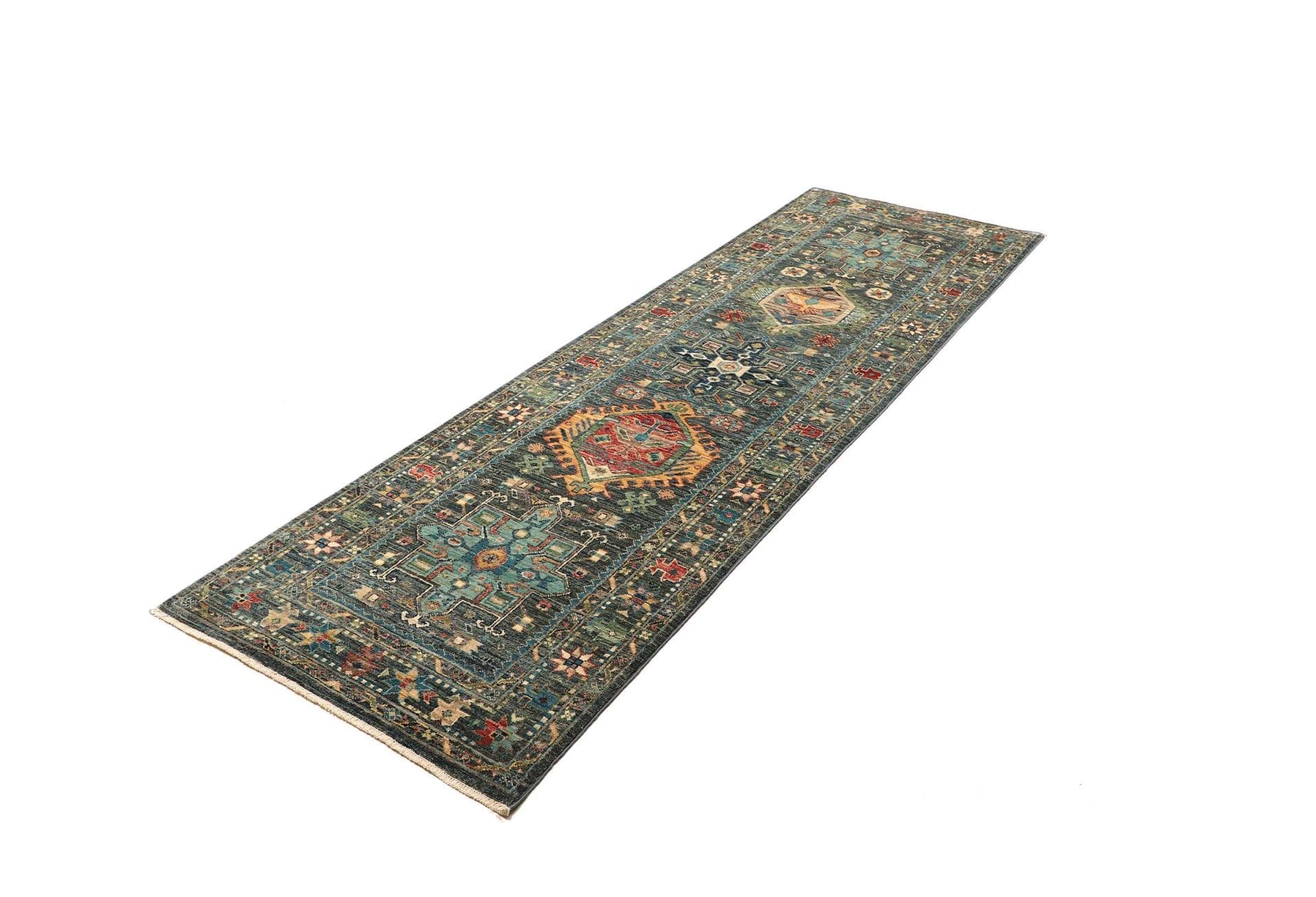 Orientteppich Samarkand 81 x 253 cm, handgeknüpft, Wolle, bunt