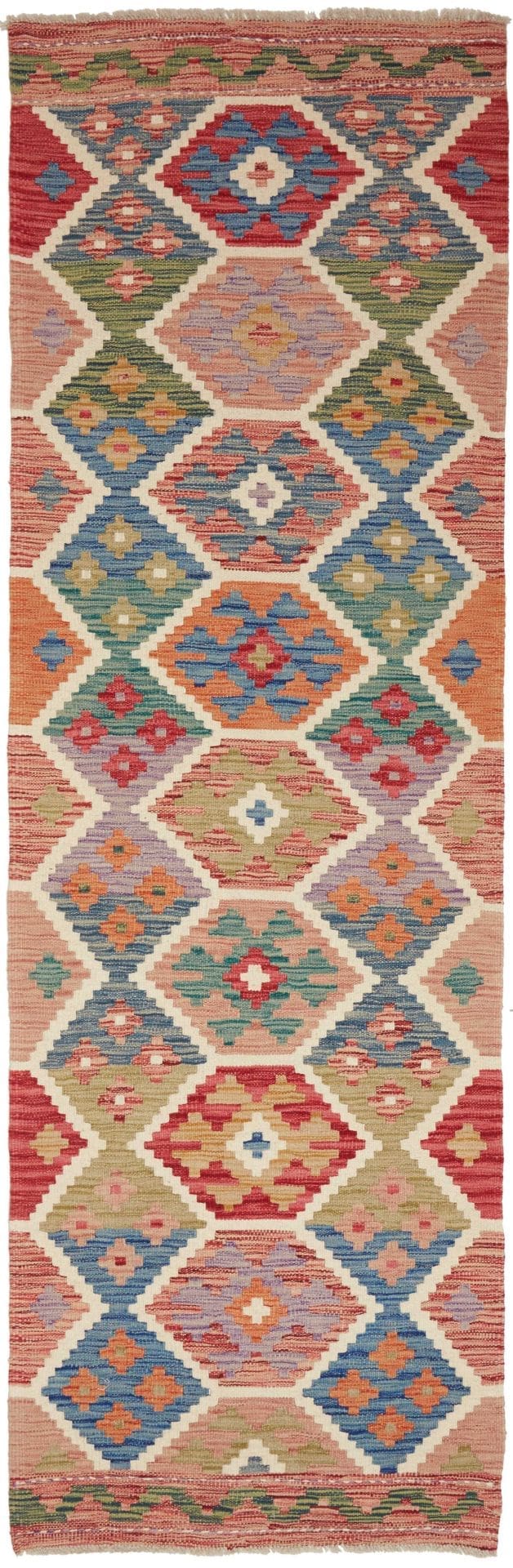 Kelim Teppich 82 x 248 cm, rustikal, handgewebt, Wolle/Baumwolle