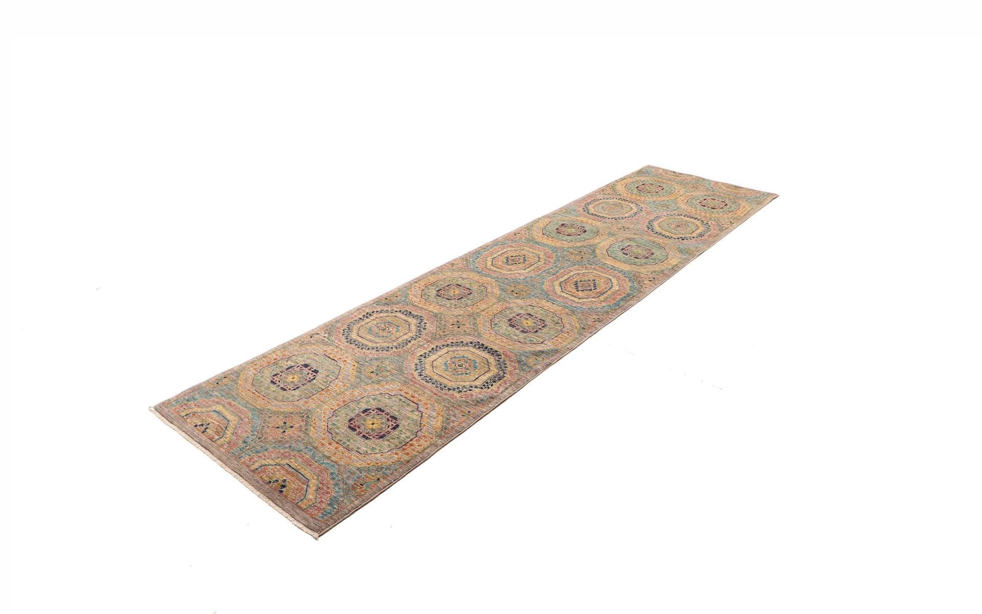 Mamluk Orientteppich 82 x 294cm, Schurwolle, handgeknüpft