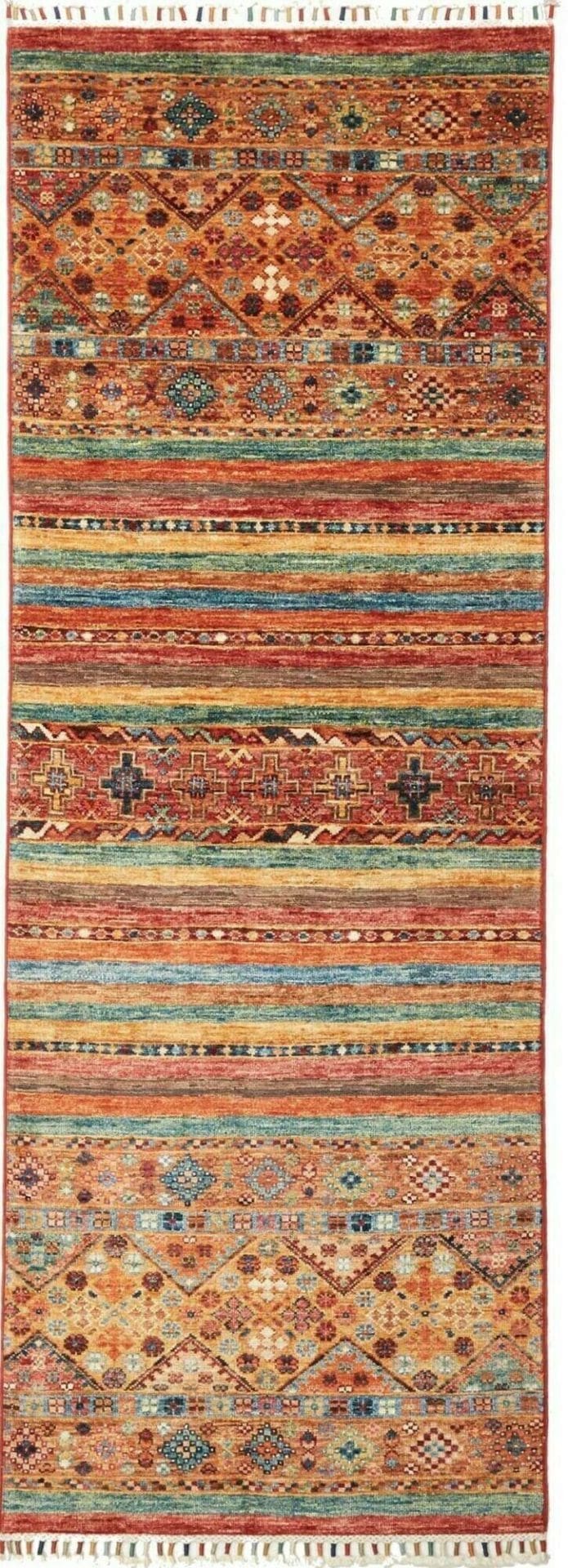 Orientteppich Samarkand 75 x 205 cm, hochwertige Schurwolle, handgeknüpft