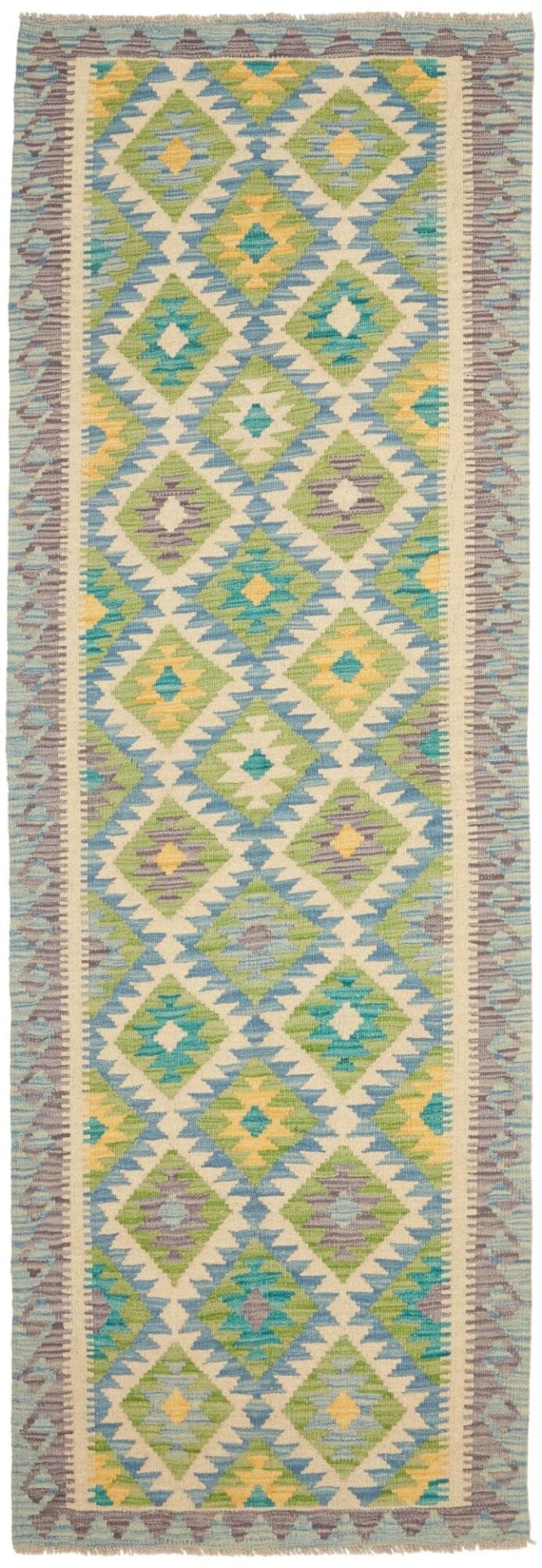 Kelim Teppich 84 x 245 cm – Schurwolle, handgewebt, rustikales Flair