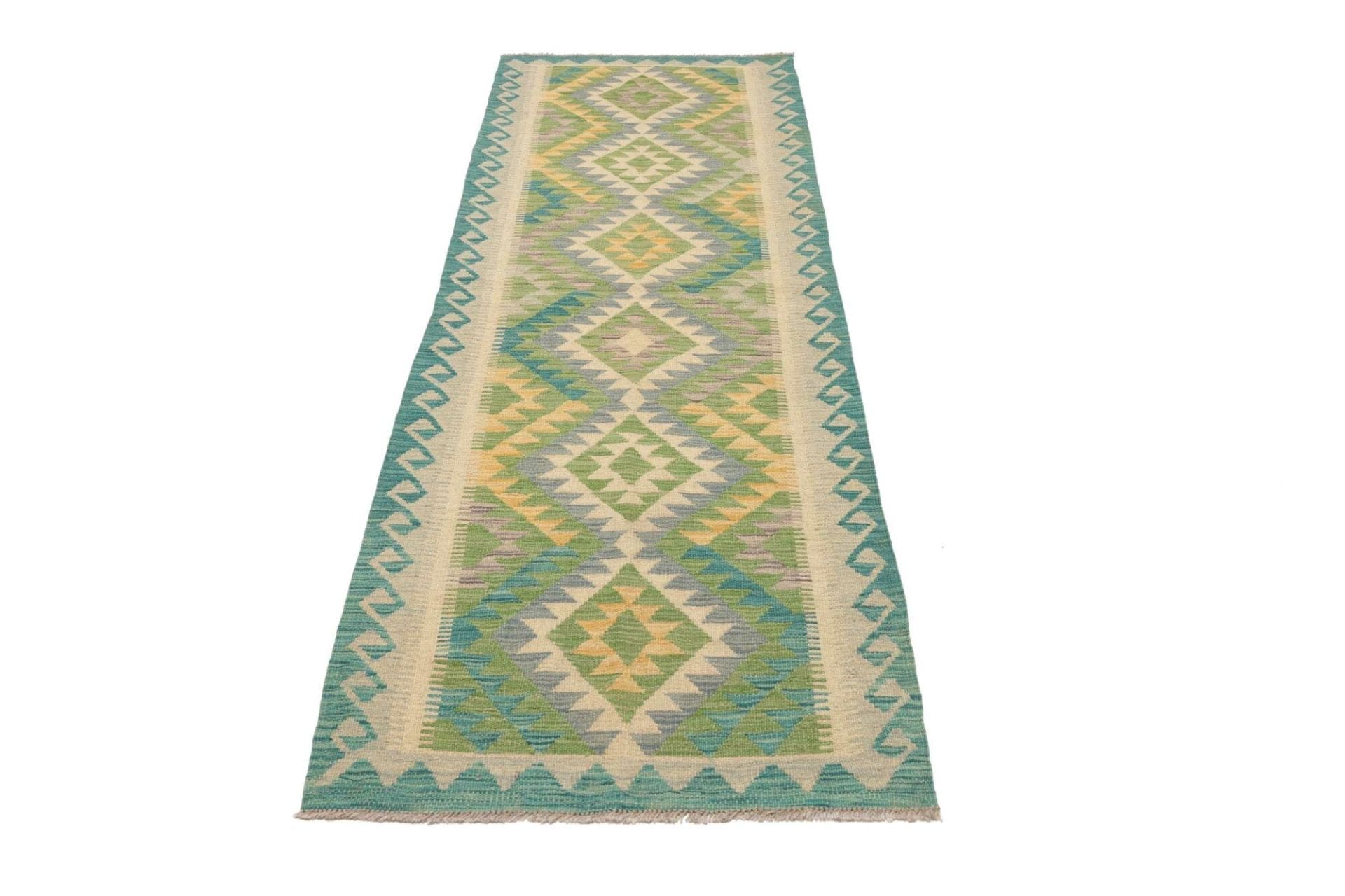Kelim Teppich 81 x 244cm, Schurwolle, Handgewebt, Orientteppich