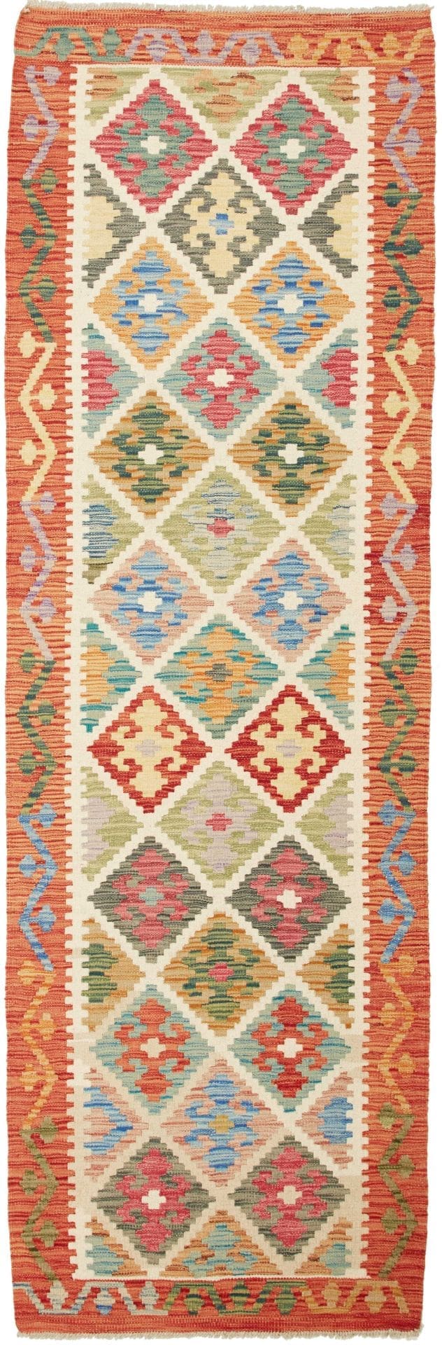 Kelim Teppich 83 x 248 cm handgewebt – rustikales Design aus Wolle