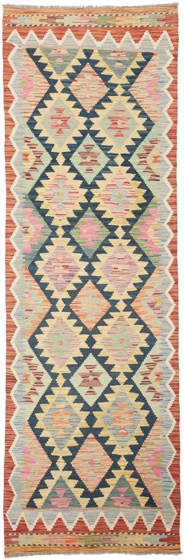 Kelim Teppich 85 x 254cm aus Schurwolle – handgewebt Orientteppich