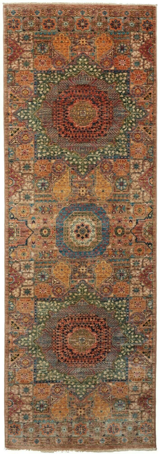 Mamluk Orientteppich 84 x 244 cm, Seide, handgeknüpft
