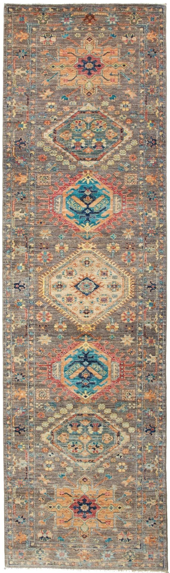 Samarkand Orientteppich 84 x 295 cm | Handgeknüpft aus Wolle