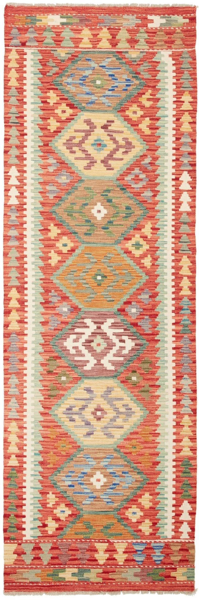 Kelim Teppich 82 x 248 cm, rustikal handgewebt, Wolle, Orientteppich