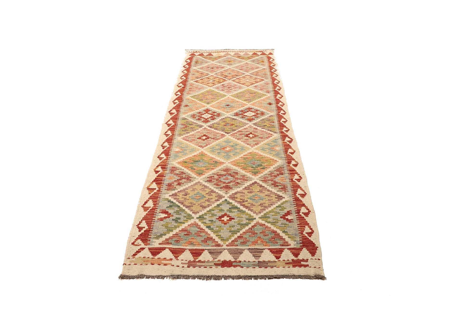 Zierlicher Kelim Teppich 87 x 241cm, handgewebt, rustikaler Stil