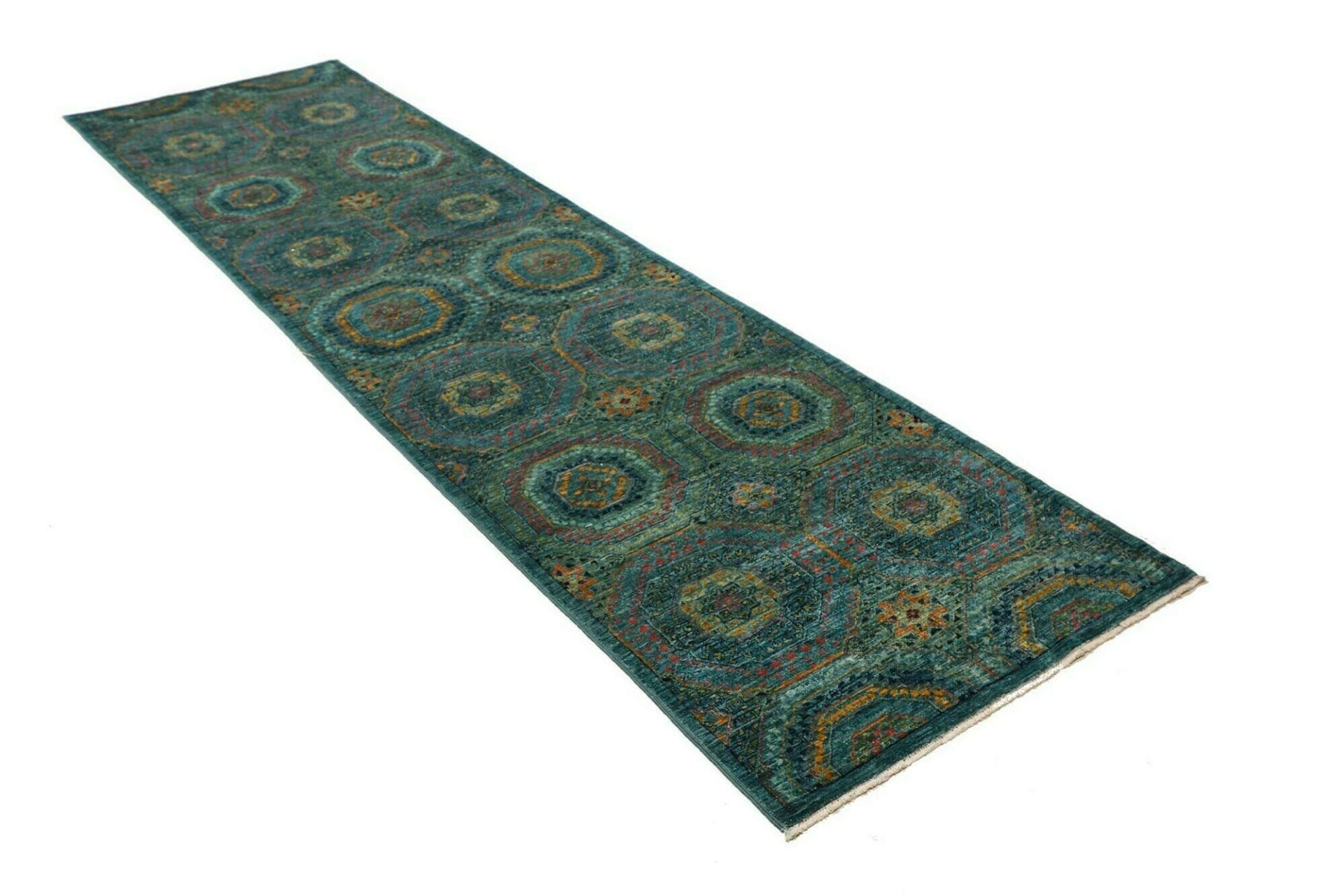 Mamluk Teppich 82 x 300cm, handgeknüpft, hochwertige Schurwolle